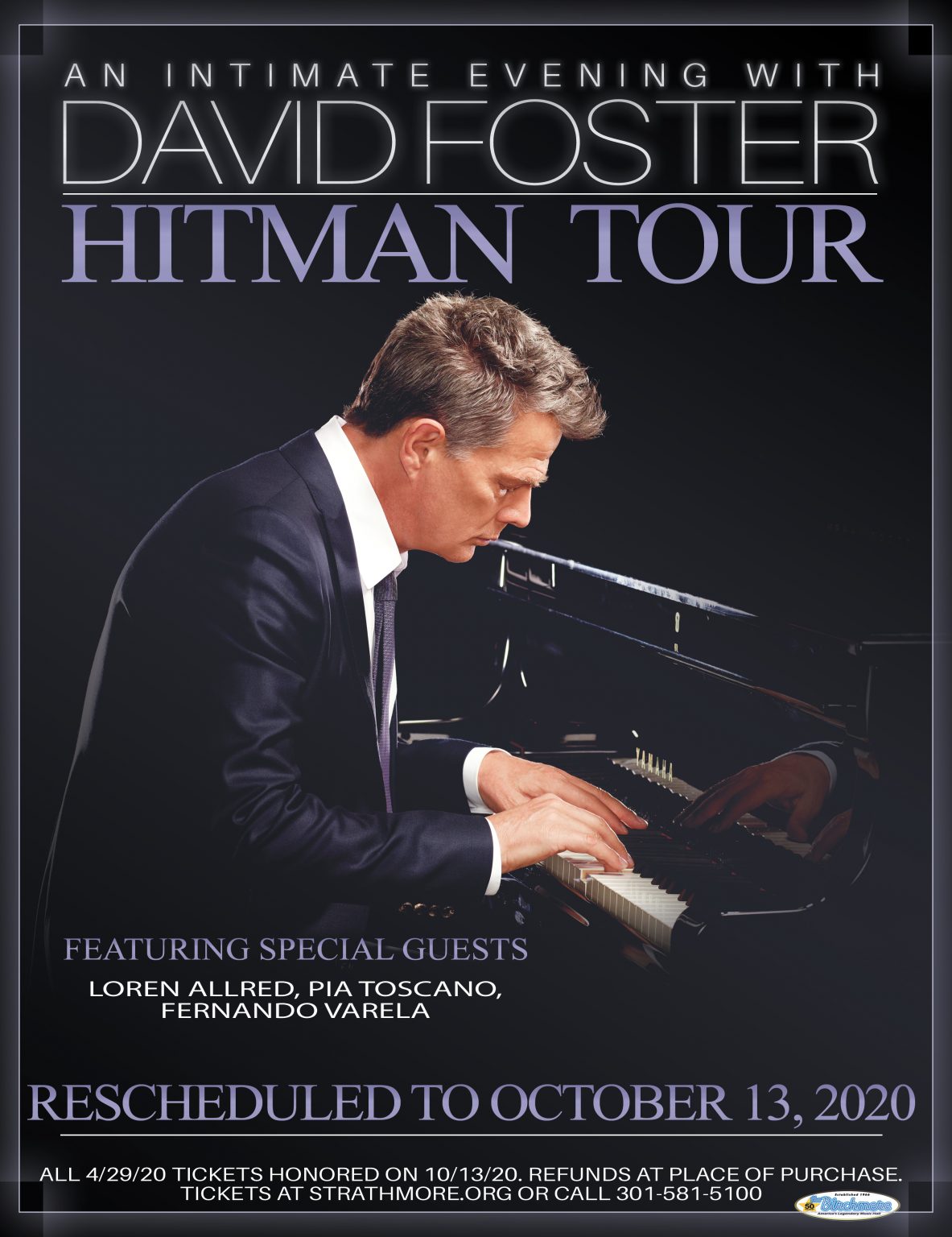 DAVID FOSTER “Hitman Tour” at Strathmore! RESCHEDULED for Tue. Oct